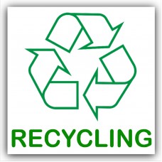 1 x Recycling Text Self Adhesive Bin Sticker-Recycle Logo Sign-Environment Label